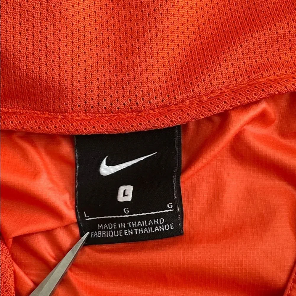 Nike Clemson Tigers Windbreaker Jacket Men’s Large Orange Purple Hooded Half Zip